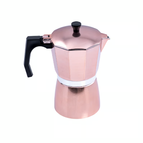 Cafetera italiana 9 tazas oro rosa Novum